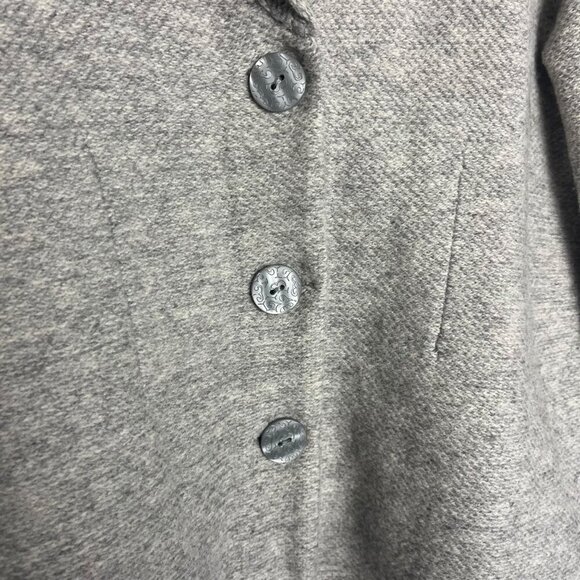 Rosie Neira L Tree Applique 100% Wool Cardigan Sweater Gray Lagenlook Art To Wea - Picture 5 of 8